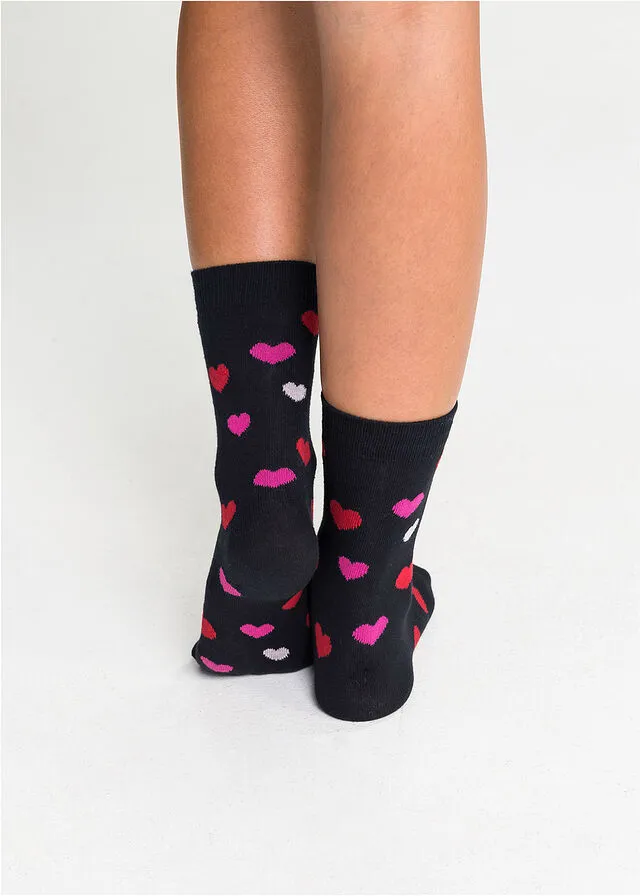 Calcetines de mujer (6 pares) Negro estampado